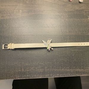 White Swarovski leather bracelet